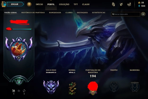 Conta De Lol League Of Legends High Elo Alto Diamante Mestr - DFG