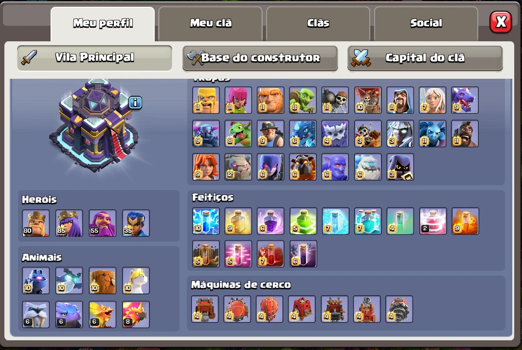 CV 15 95% FULL / 4 Bilhetes Dourados - Clash of Clans - GGMAX