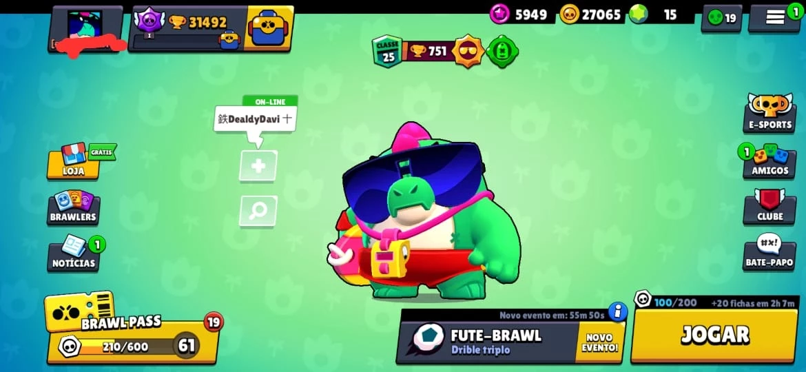 Brawl Stars 80 Gemas - Rei dos Coins