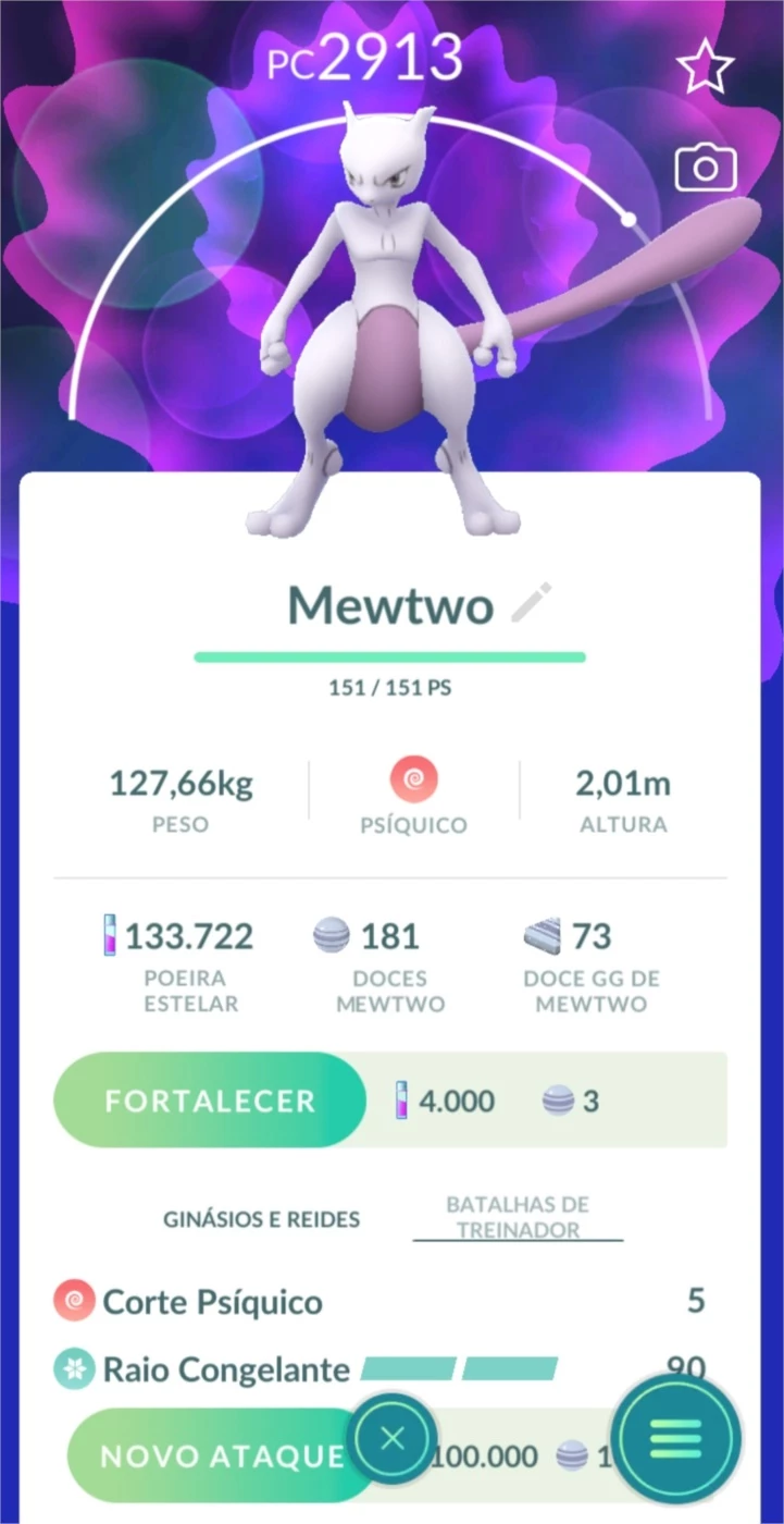 Carta Pokémon Lendário Mewtwo Ultra Rara Pt