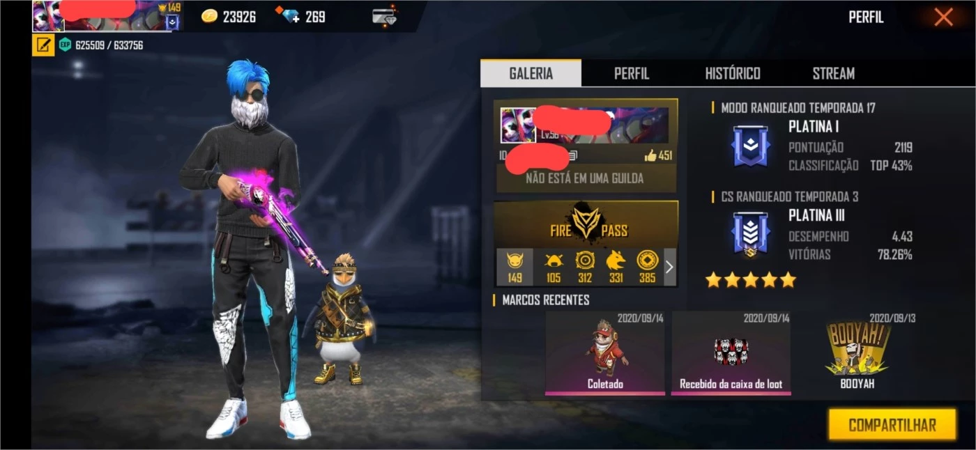 CONTA GEMADA FREE FIRE !!!🥶(Calça - Free Fire - Contas Free Fire