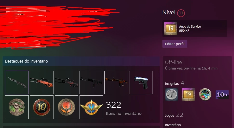 Conta Steam 5K Skins Csgo, Trade Ban, 20 Anos Steam - Counter