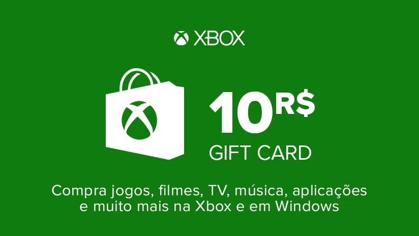 Gift Card Microsoft Xbox 10 reais - Envio Imediato - Gift Card Online