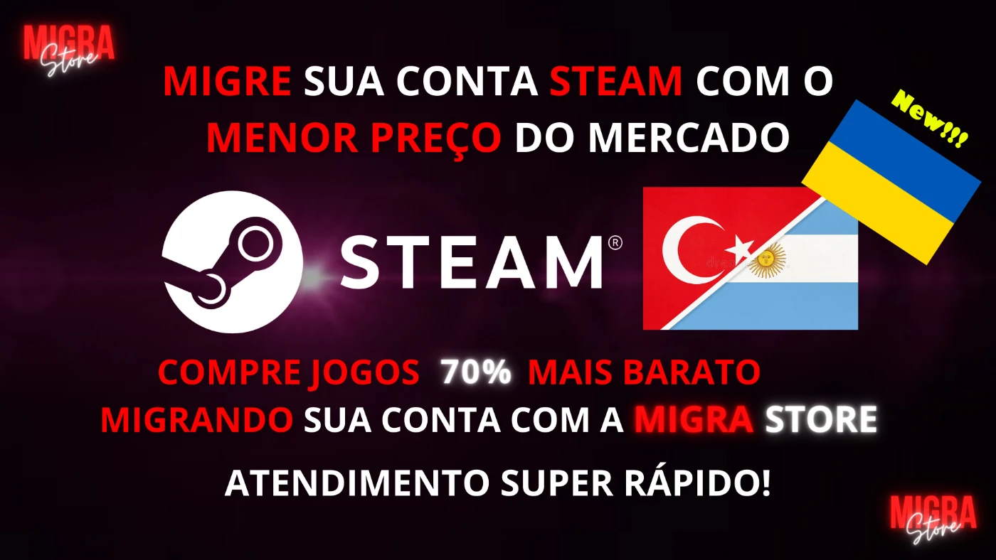 MIGRAÇÃO DE CONTA STEAM/EPIC TURQUIA - Steam - Outros - GGMAX