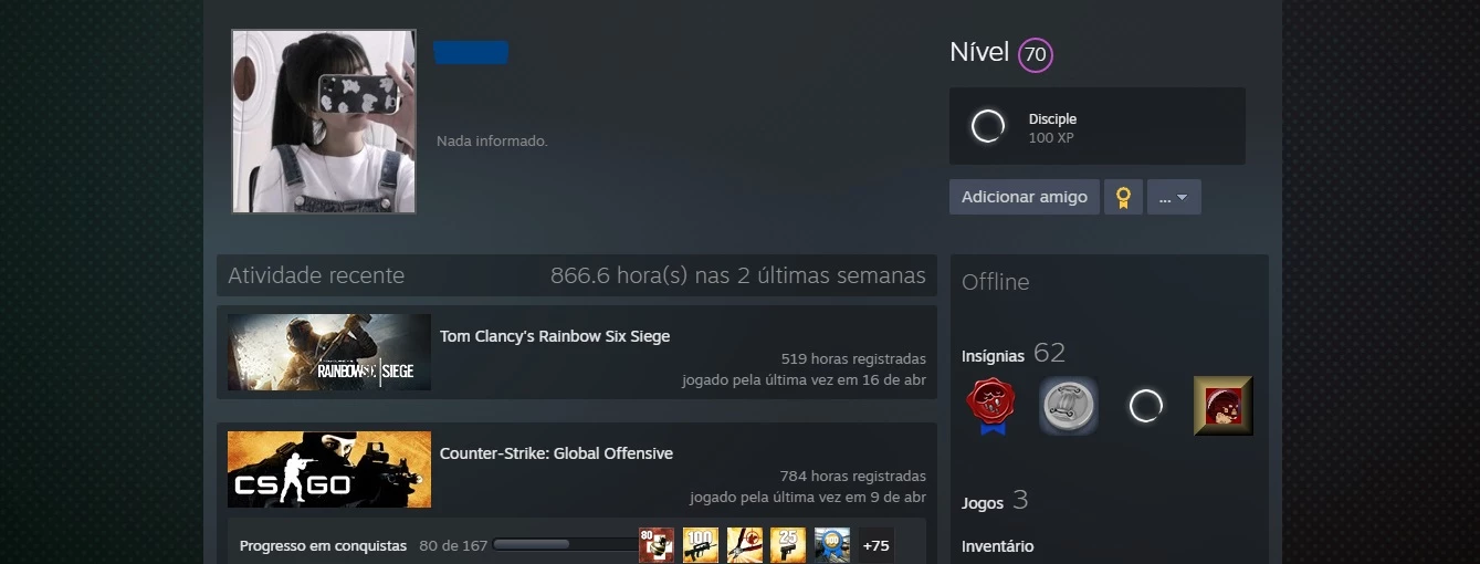 CSGO PRIME STEAM (COMPRADO COMO - Counter Strike - Contas e outros