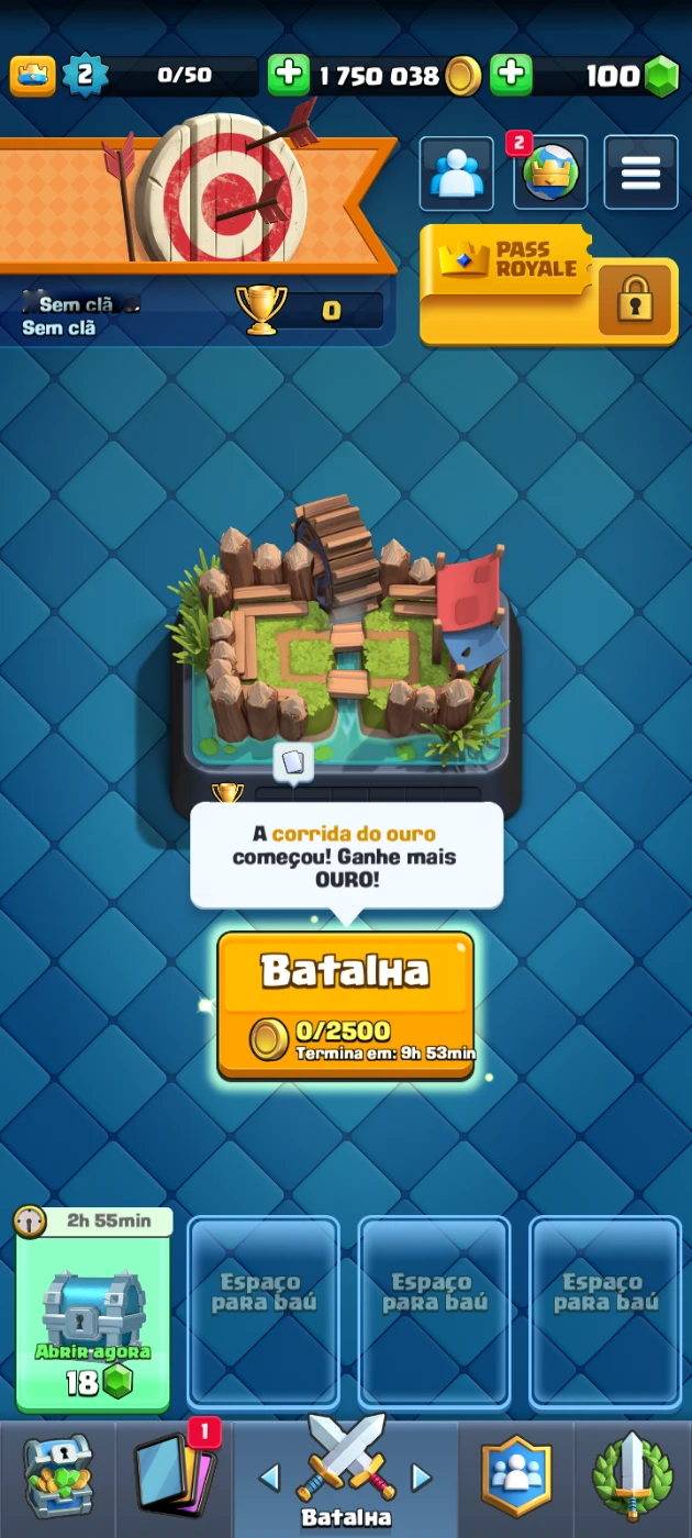 COMO RESGATAR 1MILHÃO 750MIL DE OURO NO CLASH ROYALE JOGO DE XADREZ OURO  GRÁTIS 