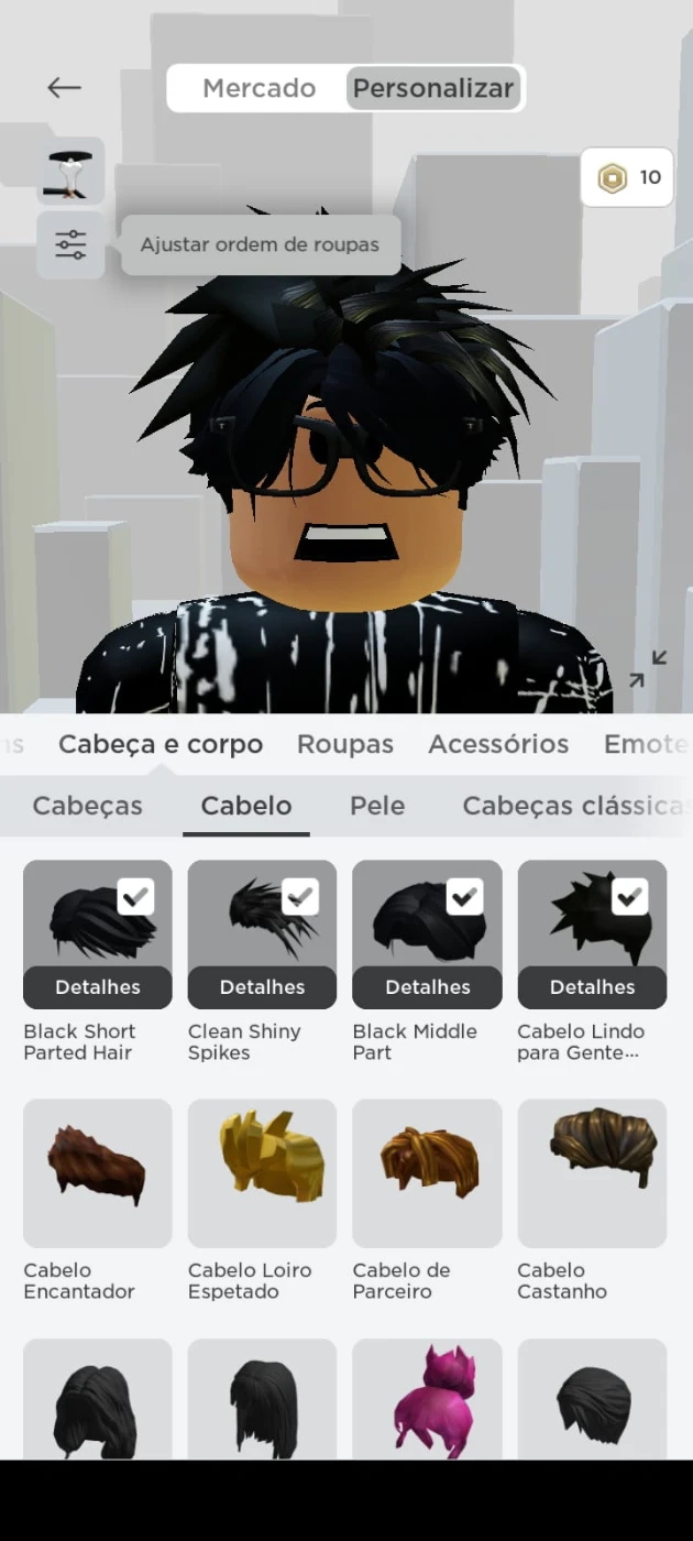 Cabelo castanho - Roblox