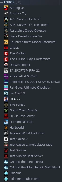 Desapego Games - Steam > vendo conta stem com FIFA 22 E 23 e etc..