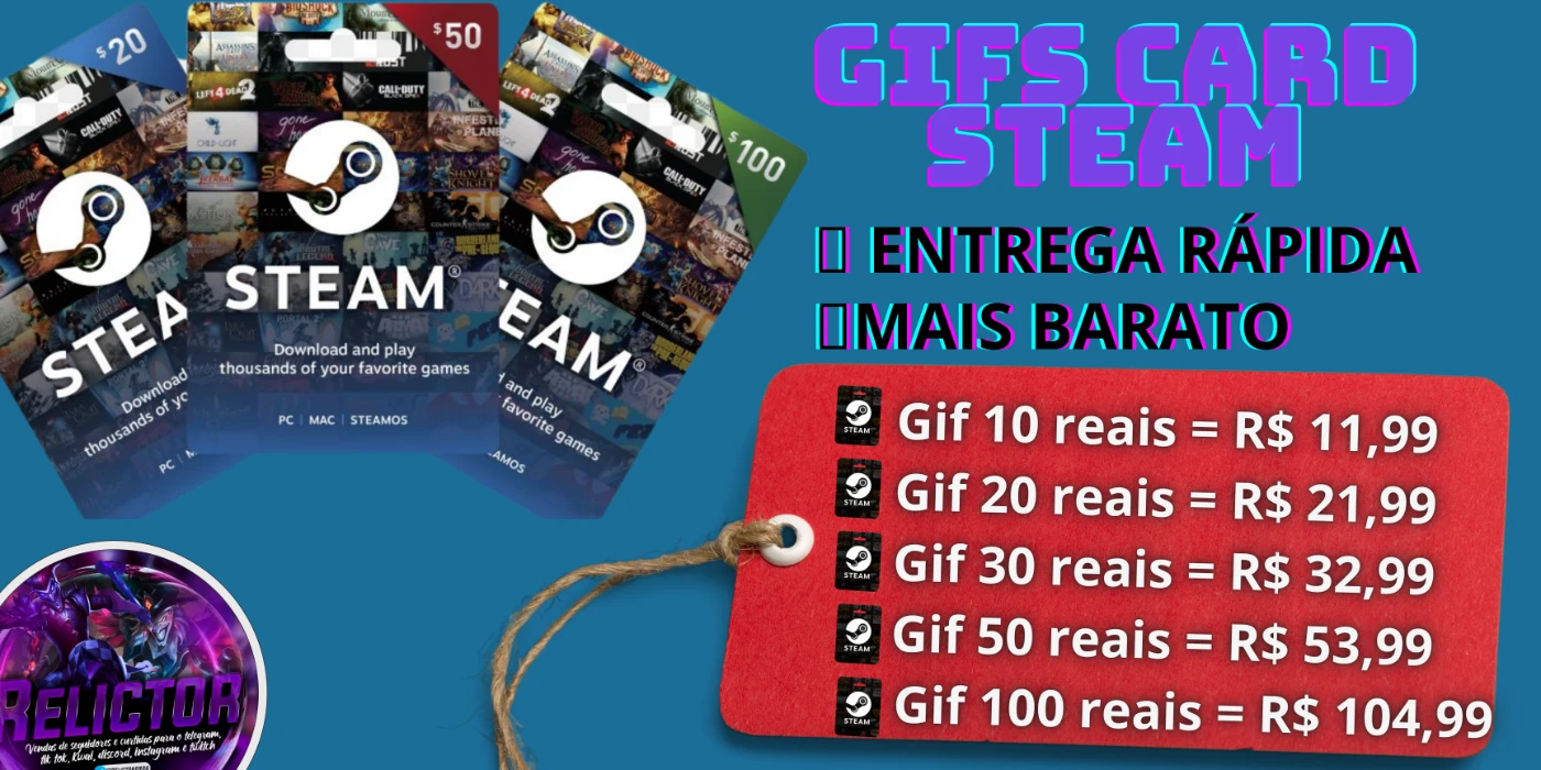 Gift Card Steam R$ 105,00