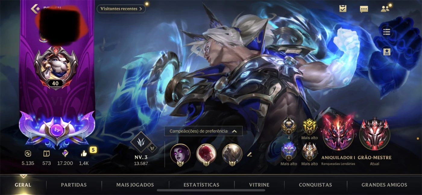 Conta Wild Rift ex Grao-Mestre Main - League of Legends: Wild Rift