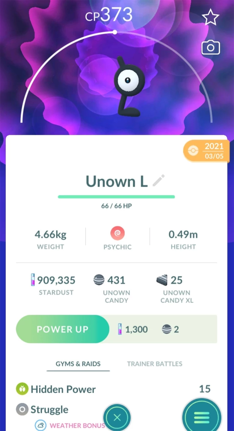 Unown Letra L - Vários Disponíveis - (Leia A Descrição) - Pokemon