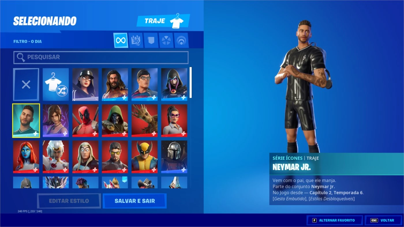 Conta fortnite com 1000 v-bucks Neymar, - Fortnite - Contas