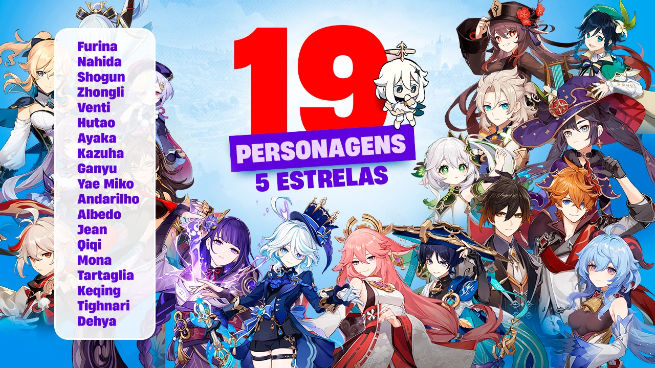 Genshin Impact (Conta Pessoal) - 19 Personagens 5 ⭐ - Ar 60 - DFG