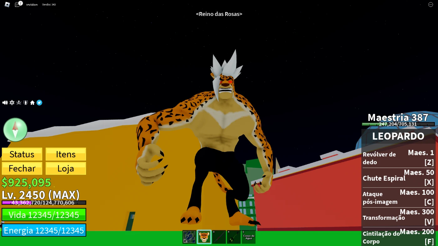 Conta Blox Fruits Com Leopard No Inventário-Lvl Máx 2450 E + - Roblox - DFG