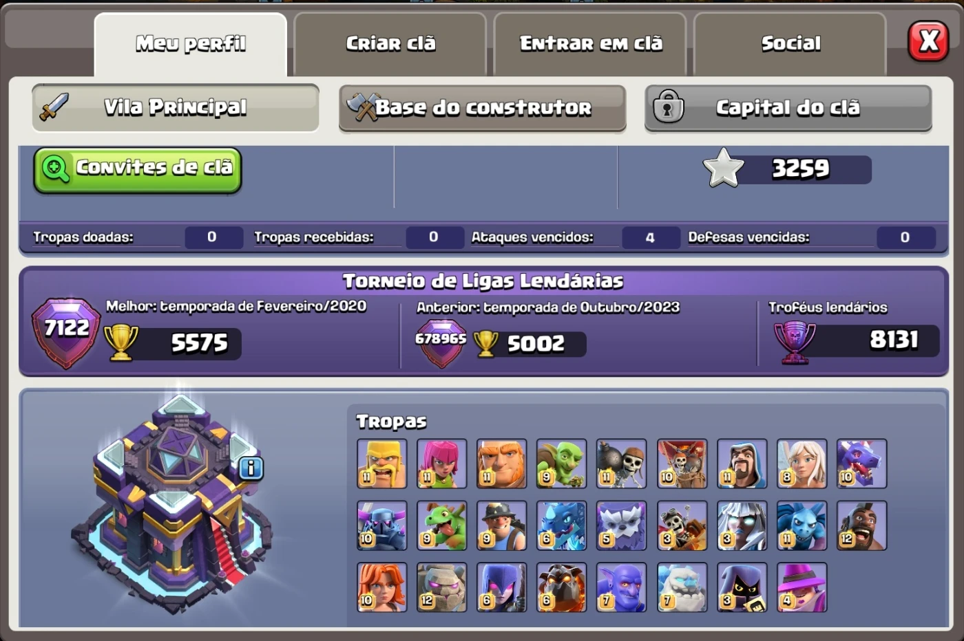 Desapego Games - Clash of Clans (COC) > Vendo conta COC com centro de vila  nível 15