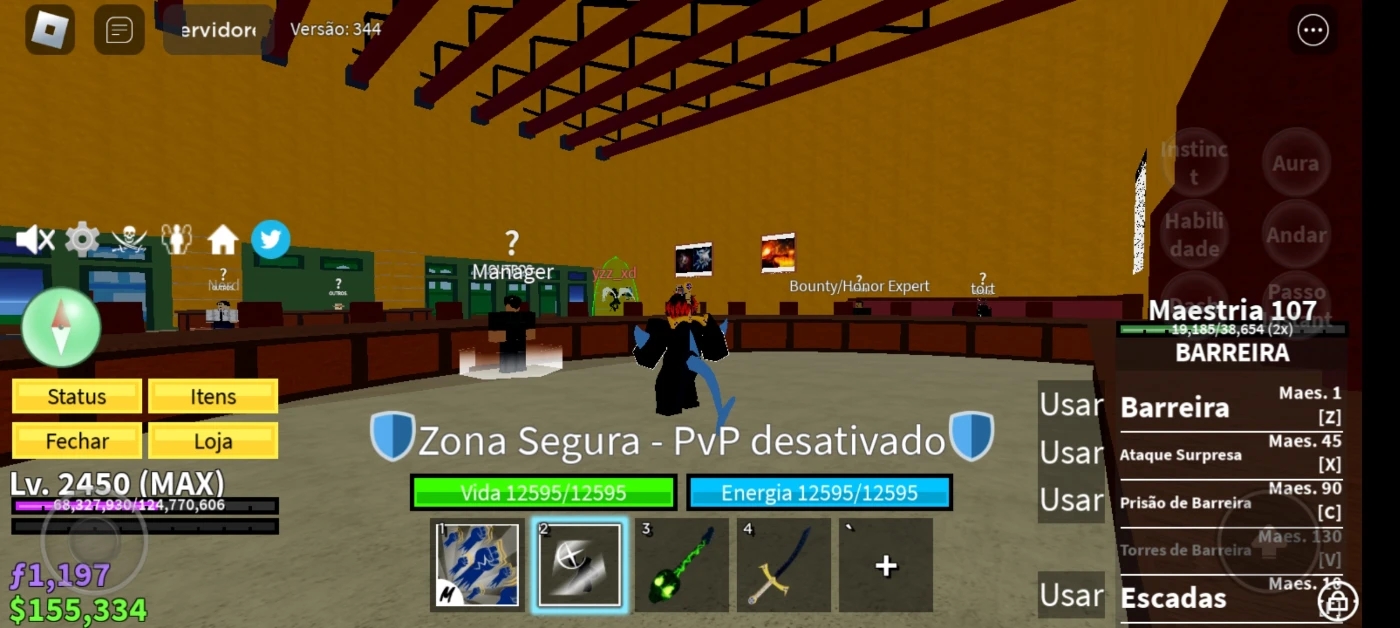 Conta nível máximo no Blox Fruits (Roblox)