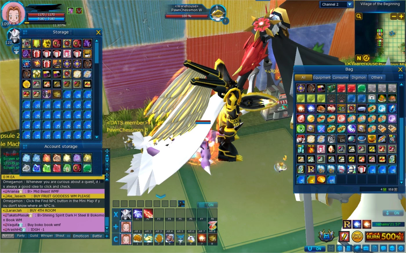 Conta Ldmo Alter S , Omegashoutmon , +Varias Jogres - Digimon Masters  Online - DFG