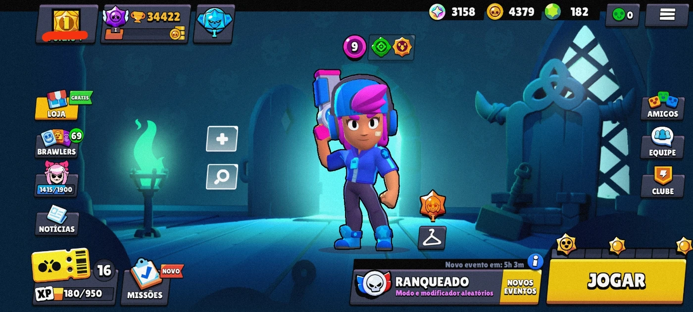 Conta Premium (117 Skins/77 Brawlers/182 Gemas/34.000 Troféu - Brawl Stars  - DFG