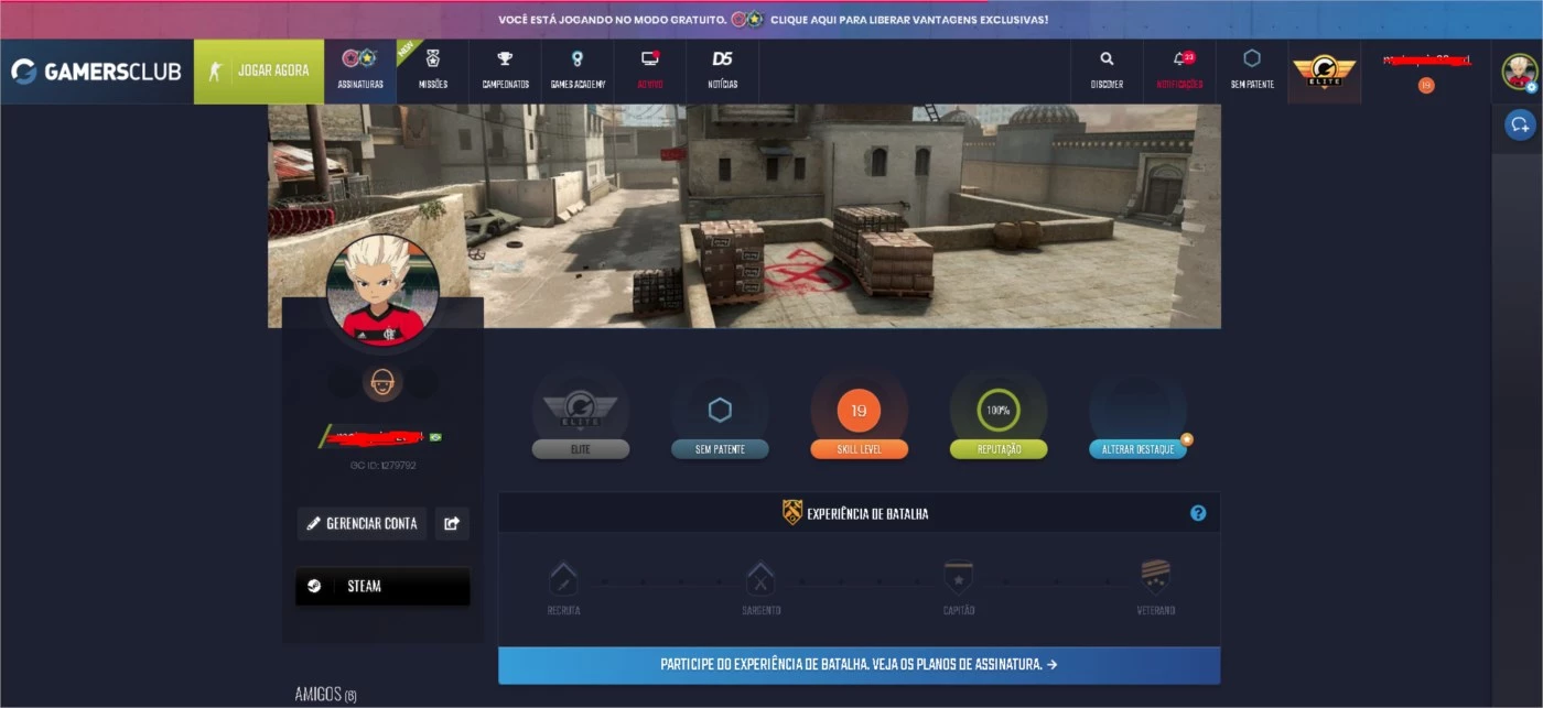 Conta Steam Com Cs Go Prime E Lvl 15 Na Gamers Club - Counter Strike - DFG