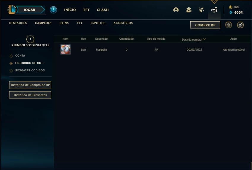 Conta Gold Iv Com Fpx Vayne (Envio Automático) - League Of Legends Lol - DFG