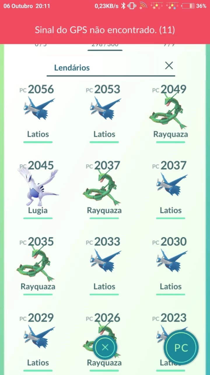 Conta c/ 32 Pokémons Shinys - Pokémon GO