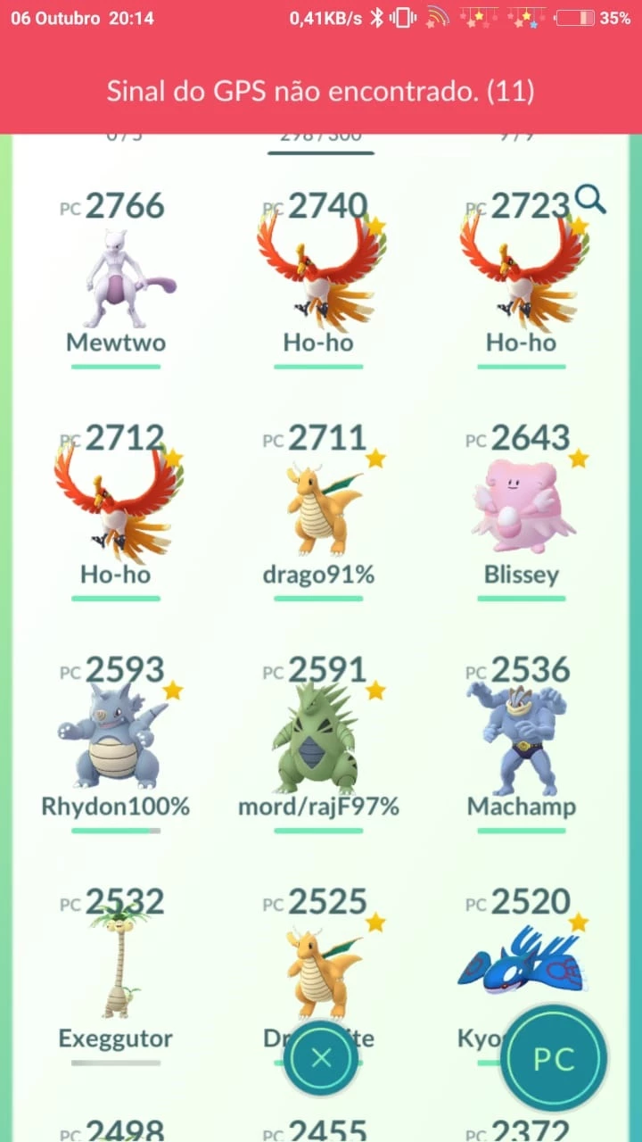 Conta c/ 32 Pokémons Shinys - Pokémon GO