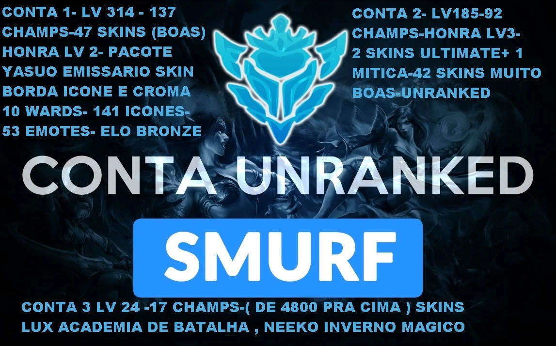 Conta Lol Mestre 45 Campeões lvl 47 com - League of Legends