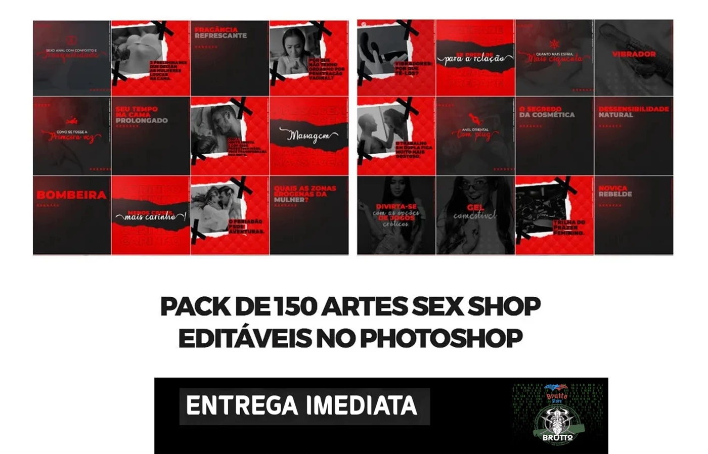 Pack 150 Artes Para Sex Shop Editáveis Photoshop Serviços Digitais Dfg 3971