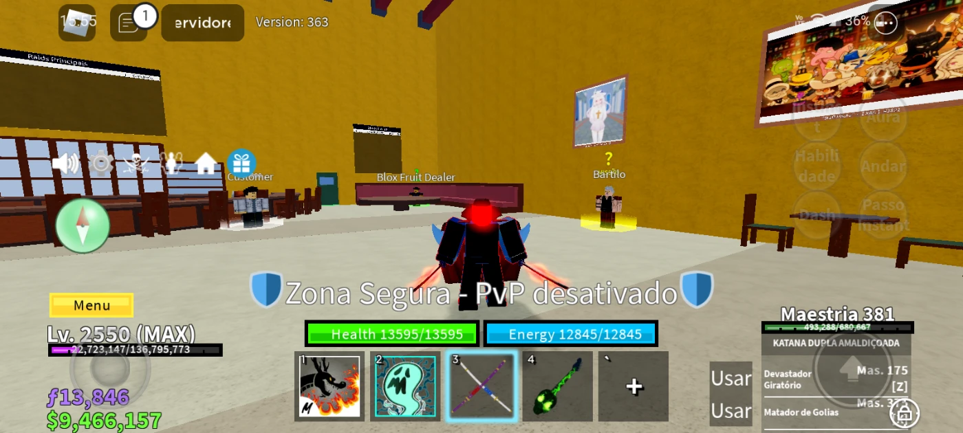 Conta Blox Fruits Level Máx+Godhuman E Chance Defruta Mítica - Roblox - DFG