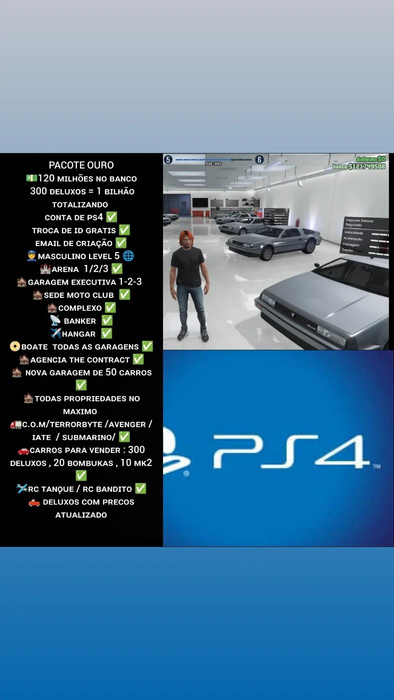 Conta De Gta V Online Ps4 Mod - DFG