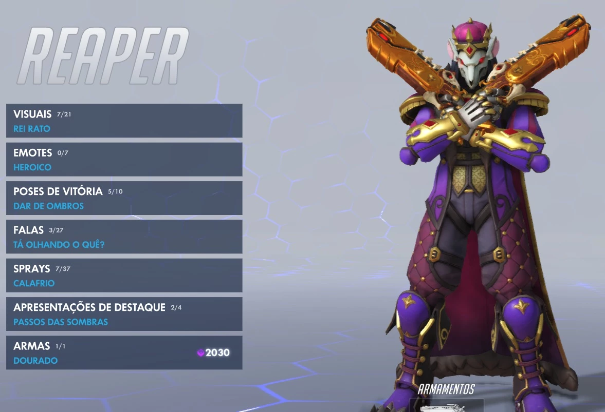 Desapego Games - Mídia Digital > CONTA OVERWATCH MESTRE, 7 ARMAS DOURADAS,  7 SKINS MITICAS + PACOTE INVASÃO