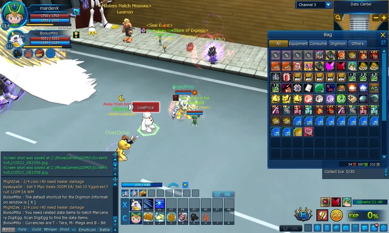 CONTA DMO SERVIDOR LUCEMON - Digimon Masters Online - GGMAX