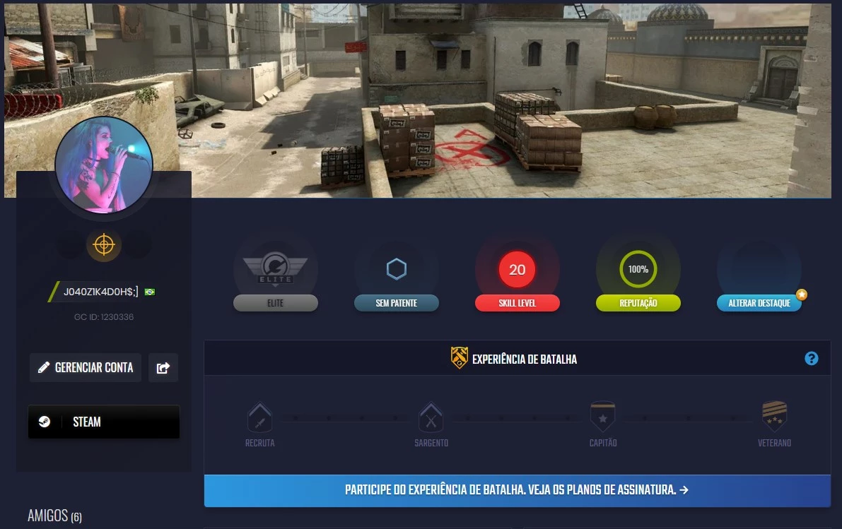 Conta De Cs:Go Lvl 20 Na Gamersclub (Com Prime) - Counter Strike - DFG