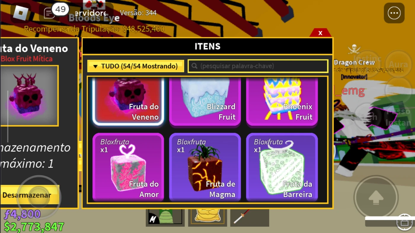 Vendo Conta Blox Fruits Lvl 700/Uposua Conta - Roblox - DFG