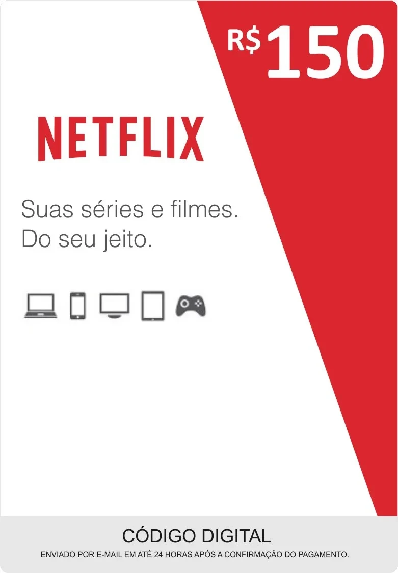 Cartão Pré-Pago Netflix De 150$ Por Apenas 110! - Gift Cards - DFG