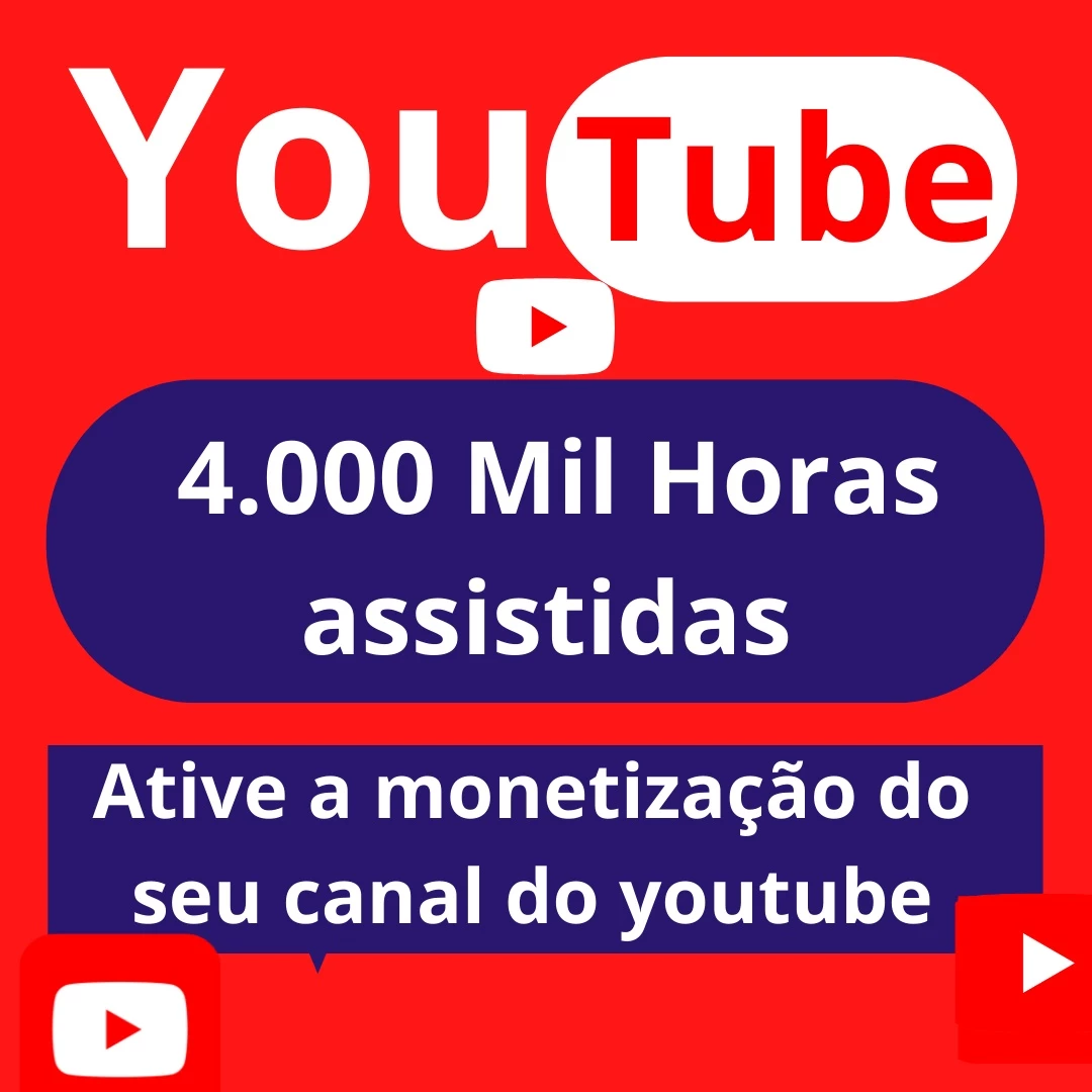 4000 Mil Horas Assistidas Para Seu Canal No  - Redes Sociais - DFG