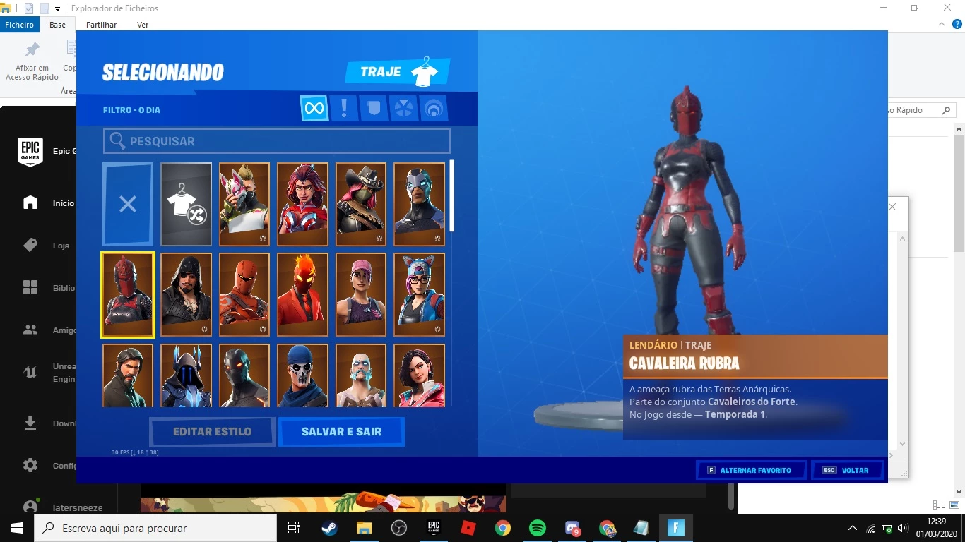 Conta com Skins Raras de Fortnite + Salve O Mundo Fundador