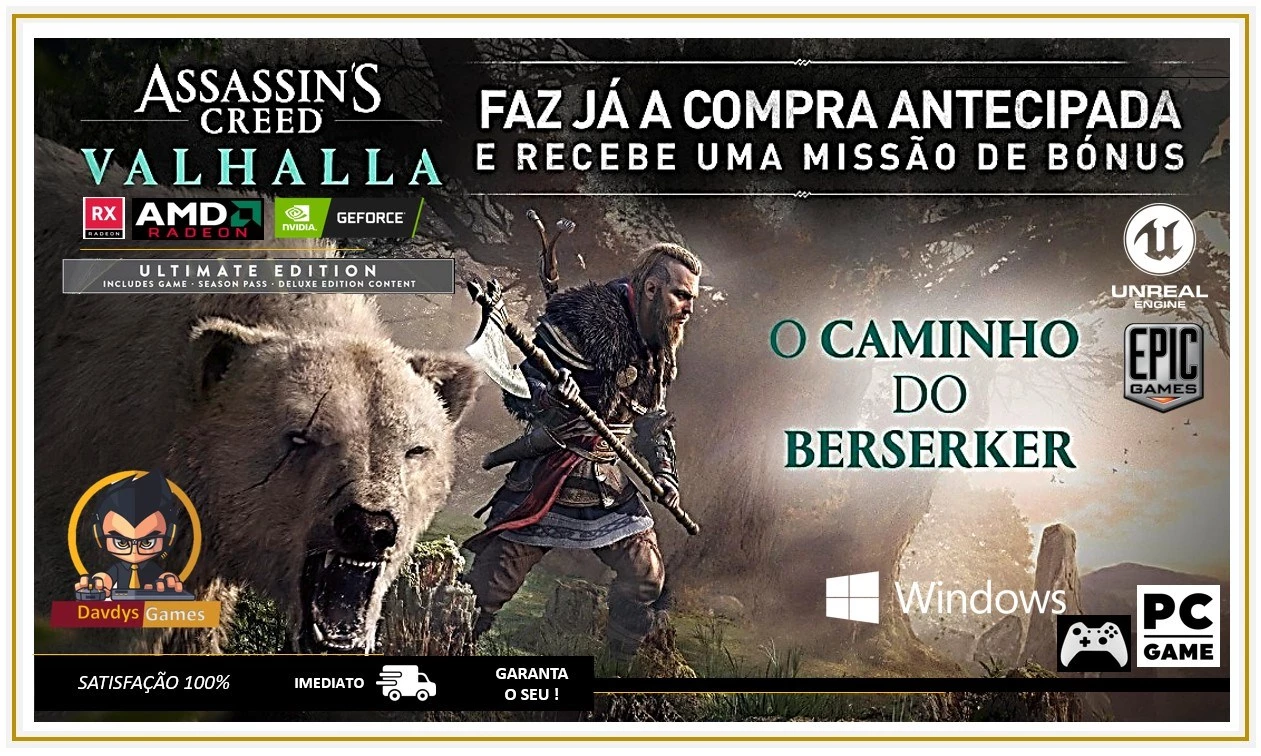 Assassins Creed Valahalla Pc Offline - Uplay Original - Jogos (Mídia  Digital) - DFG