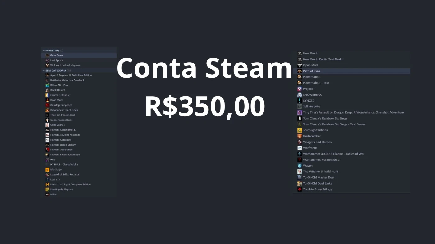 Conta Steam Com Vários Jogos - DFG