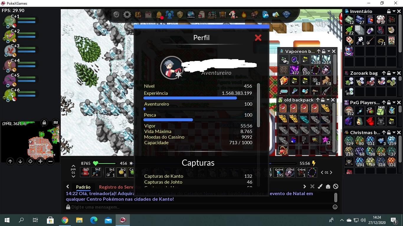 Conta Pokexgames Servidor Lunar / Malefic Lvl 439 Pxg - DFG