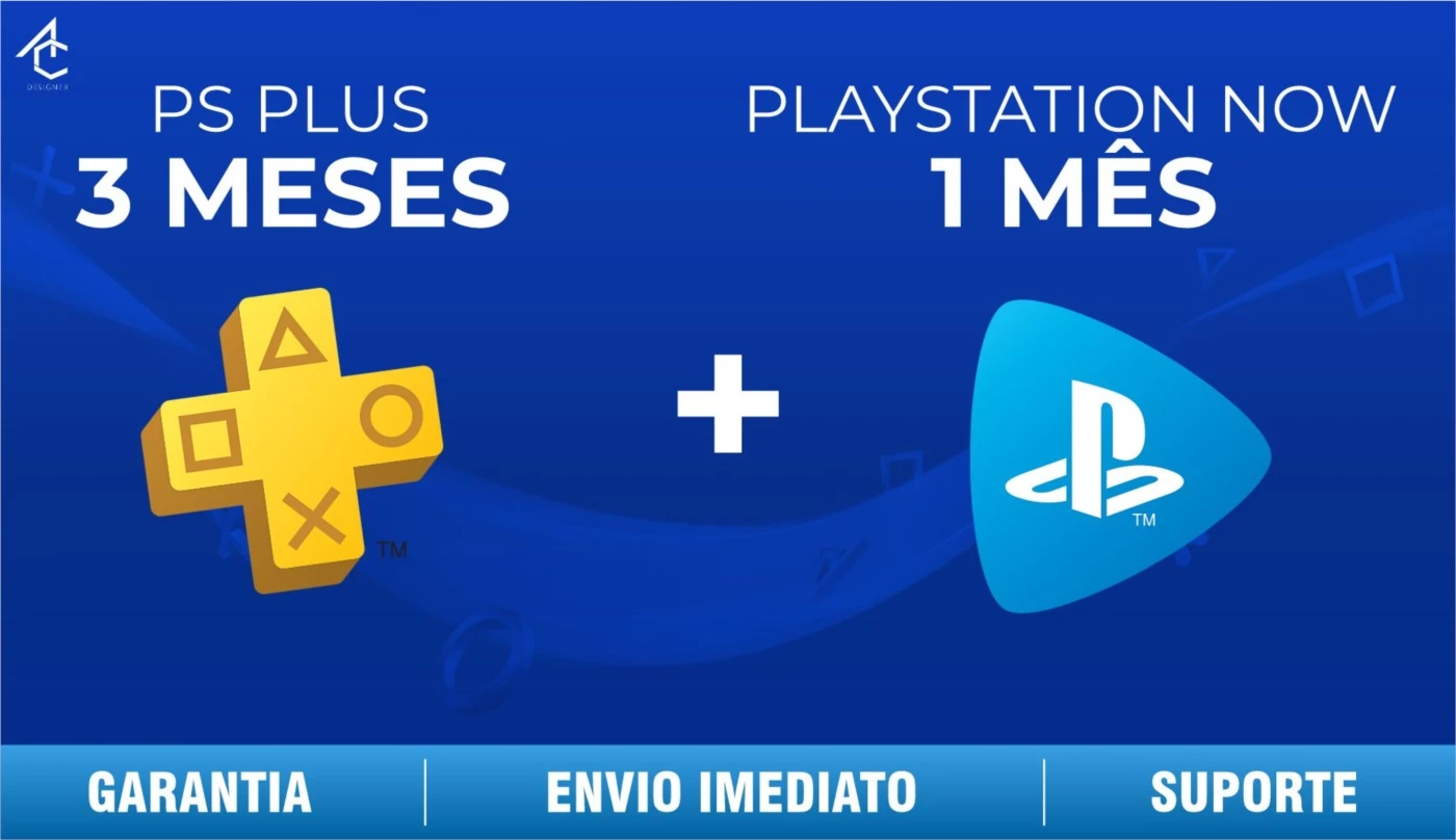 Psn Plus 3 Mesês + Playstation Now 1 Mês - Ps4 - DFG
