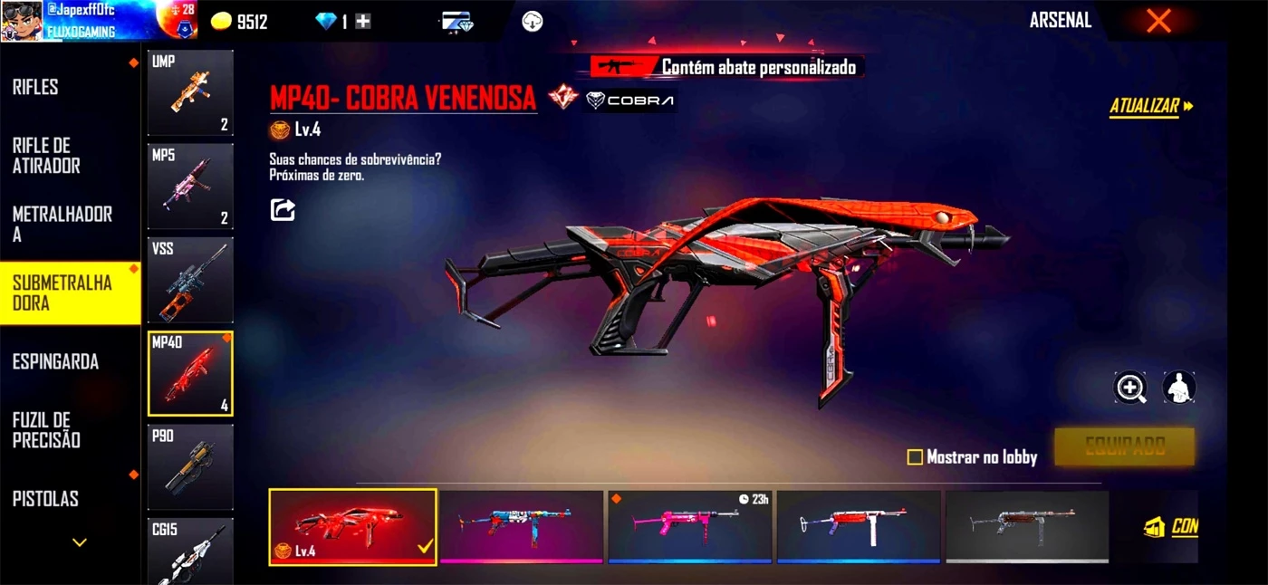 Conta Com Diversas Skins - Free Fire - DFG