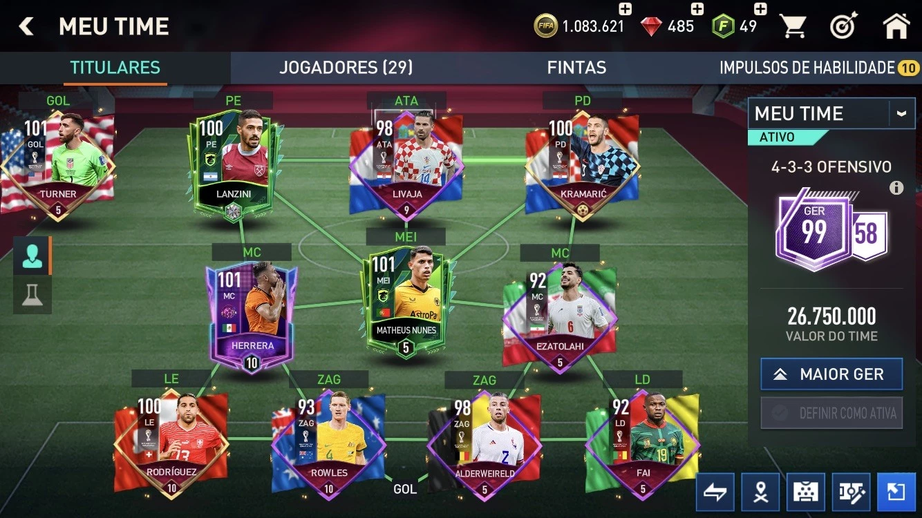 Desapego Games - FIFA > CONTA MUITO BOA FIFA MOBILE GER 128 COM OS MELHORES  JOGADORS DO JOGO BARATÍSSIMA