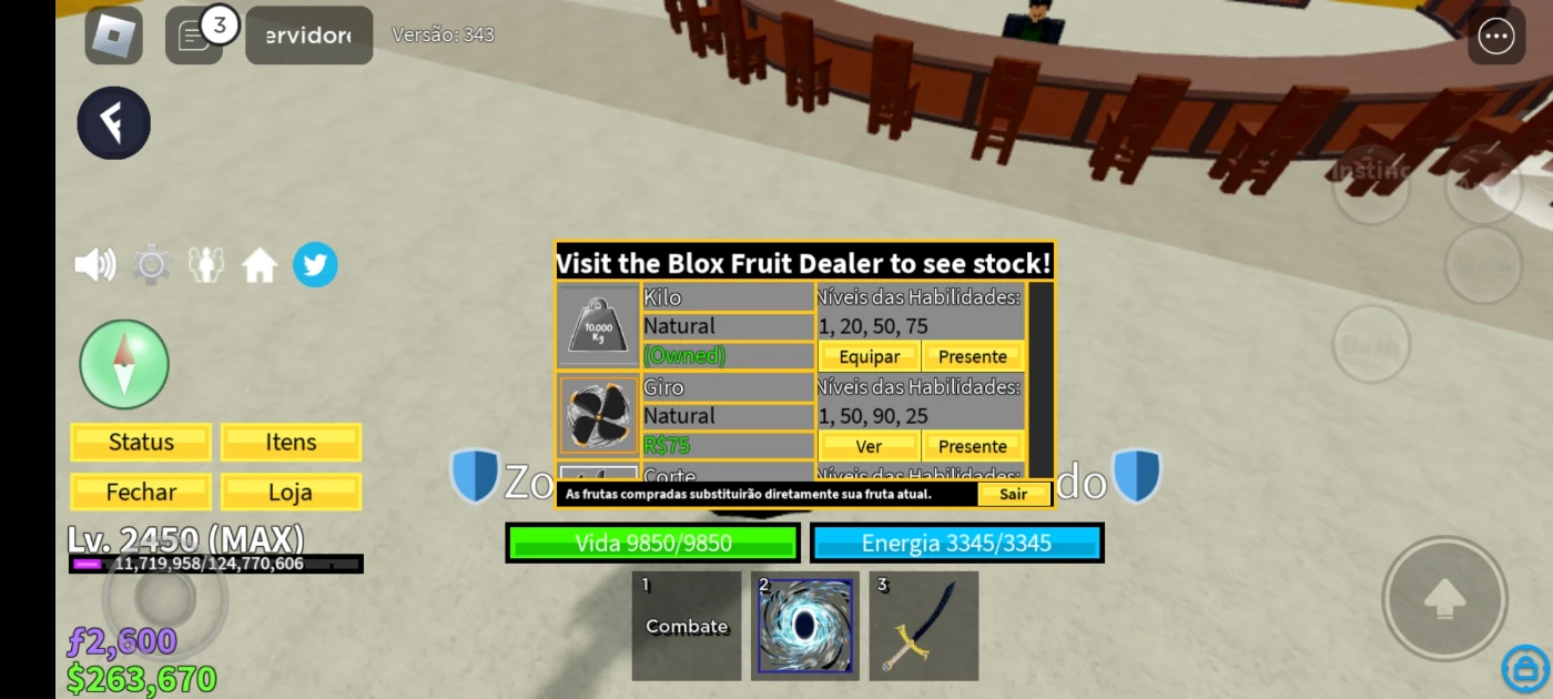 Conta blox fruits dark blade com fruta - Roblox - Blox Fruits - GGMAX