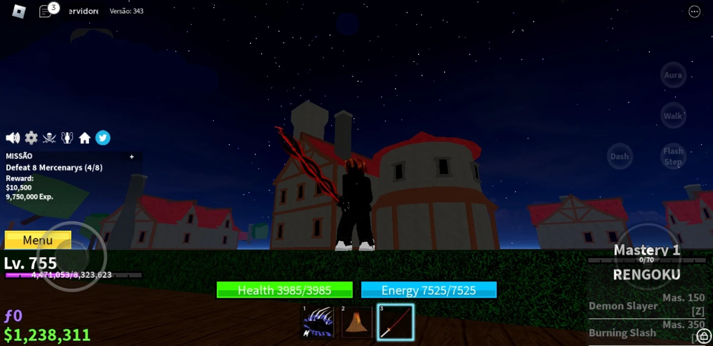 Conta Bloxfruit Nv 755 Espada Rengoku Magma Equipada Sea2 - Roblox