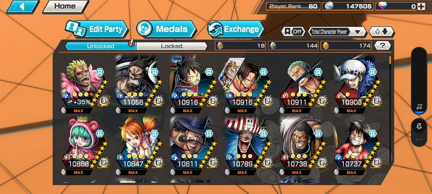 Varias contas pra troca - ONE PIECE Bounty Rush