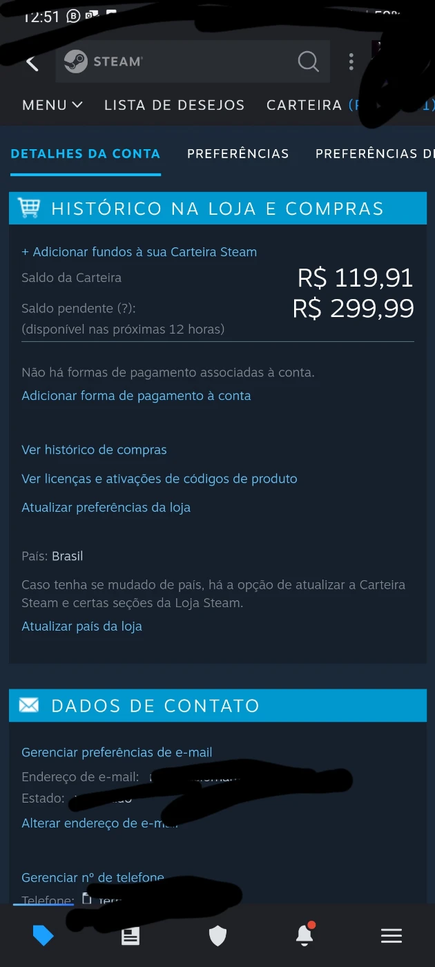 Saldo Steam - Brasil