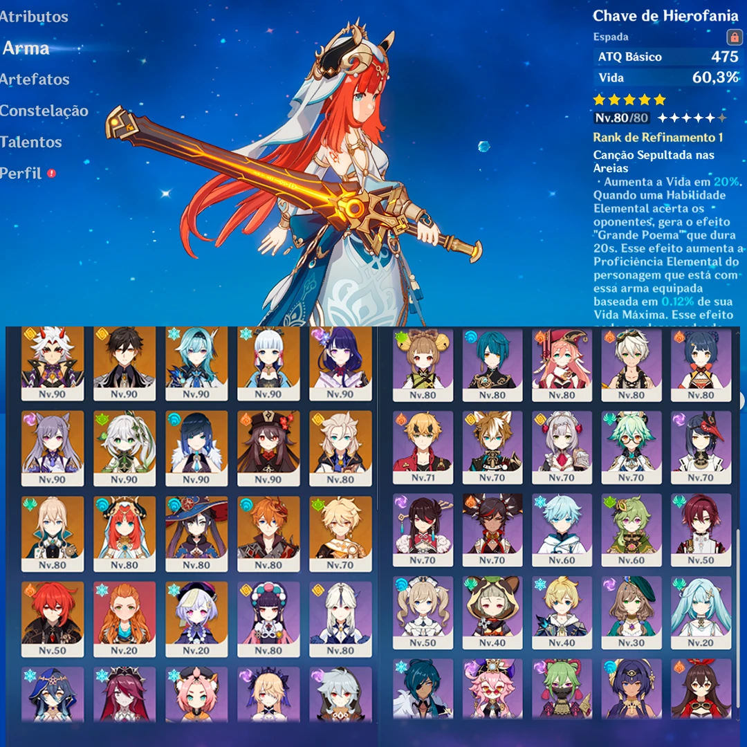 Lista de personagens 5 estrelas Genshin Impact