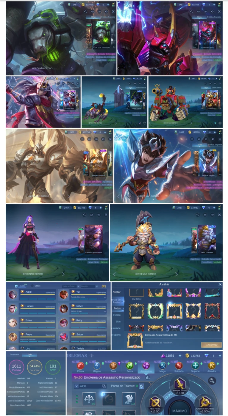 Conta Mobile Legends (Collector Gusion + Legendary Saber) - DFG