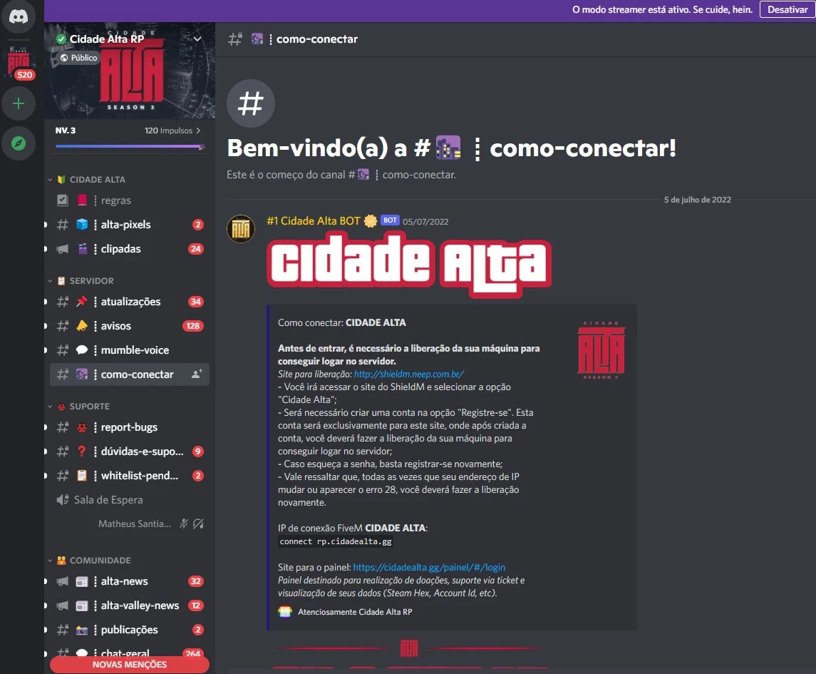 Venda Whitelist Cidade Alta Principal - Gta - DFG